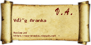 Vég Aranka névjegykártya