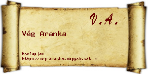 Vég Aranka névjegykártya